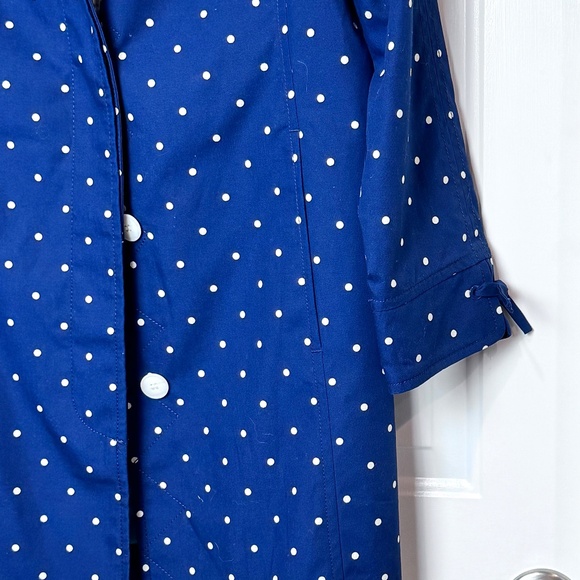 Talbots Polka Dot Print Cotton Mac Trench Coat, size 6 Petite, NWOT - Picture 3 of 10